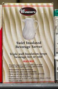 (2) WINWARE SWIRL INSULATED BEVERAGE SERVER.