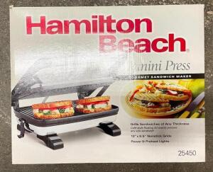 HAMILTON BEACH PANINI PRESS - NEW IN THE BOX