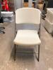 (12) LIFETIME WHITE PLASTIC FOLDING CHAIRS W/ METAL FRAMES. - 2