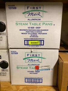 (2) CASES OF FIRST MARK STEAM TABLE PANS.