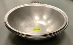 (5) 18" STAINLESS MIXING BOWLS.