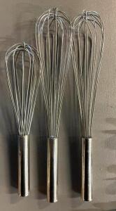 (3) STAINLESS WHISKS