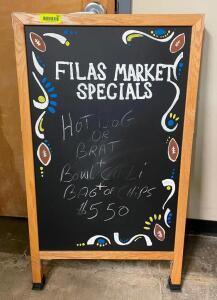 24" X 36" CHALK BOARD SANDWICH BOARD SIGN.