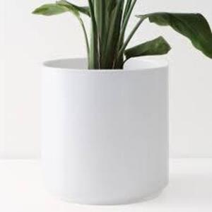 8 IN. WHITE CERAMIC INDOOR PLANTER (7 IN. TO 12 IN.)