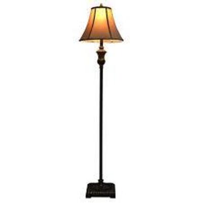 ALICE 60 IN. GOLDEN BRONZE FLOOR LAMP WITH FAUX SILK SHADE