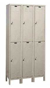 DESCRIPTION: (2) WARDROBE LOCKER BRAND/MODEL: GRAINGER/4VFJ2 INFORMATION: TAN/6-OPENINGS/PADLOCK HASP RETAIL$: 845.94 EACH SIZE: 78"H X 36"W X 15"D QT