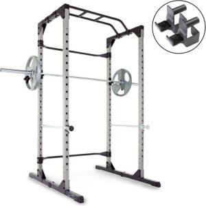 DESCRIPTION: (1) SQUAD STAND POWER RACK CAGE BRAND/MODEL: PROGEAR/3810F INFORMATION: WEIGHT CAPACITY: 800 LBS/SILVER/19-HEIGHT LEVELS RETAIL$: 288.95