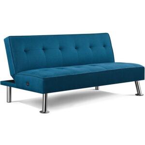 DESCRIPTION: (1) ALDEN DESIGN CONVERTIBLE FUTON BRAND/MODEL: YAHEETECH/611620 INFORMATION: AQUA BLUE/USB RETAIL$: 189.00 SIZE: 61.6"L X 31.5"W X 30"H