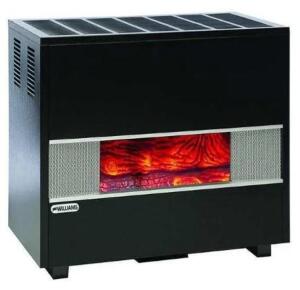 DESCRIPTION: (1) HEARTH HEATER BRAND/MODEL: WILLIAMS/3502522A INFORMATION: BLACK/NATURAL GAS/HEATING AREA: 875 SQ-FT RETAIL$: 1435.26 SIZE: 28-7/8"H X