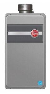 DESCRIPTION: (1) TANKLESS WATER HEATER BRAND/MODEL: RHEEM-RUUD/RTG-84DVLN INFORMATION: NATURAL GAS/11,000 TO 180,000 BTUH RETAIL$: 1,086.74 SIZE: 25-5