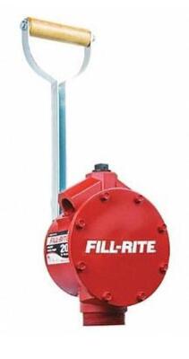 DESCRIPTION: (1) HAND OPERATED DRUM PUMP BRAND/MODEL: FILL-RITE/FR150 INFORMATION: RED/MAX FLOW RATE: 25 OZ PER STOKE/MAX OUTLET PRESSURE: 50 PSI RETA