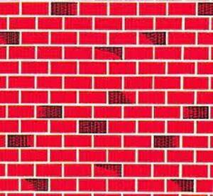 FADELESS RED BRICKS PATTERN ART PAPER ROLL, 48 IN X 50 FT