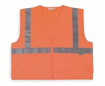 DESCRIPTION: (10) HIGH VISIBILITY VEST BRAND/MODEL: CONDOR/1YAG9 INFORMATION: ORANGE & SILVER/POLYESTER RETAIL$: 13.01 EACH SIZE: 4XL QTY: 10