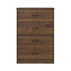 DESCRIPTION: (1) DRAWER DRESSER BRAND/MODEL: MAINSTAYS/DW26520 INFORMATION: WALNUT/4-DRAWER RETAIL$: 115.00 SIZE: 40.16"H X 27.72"W X 15.67"D QTY: 1