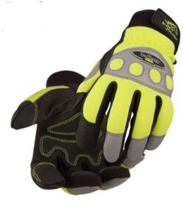 DESCRIPTION: (12) HI-VIS MECHANICS GLOVES BRAND/MODEL: REVCO/99HV INFORMATION: LIME & BLACK/PIGSKIN RETAIL$: 14.60 EACH SIZE: SMALL QTY: 12