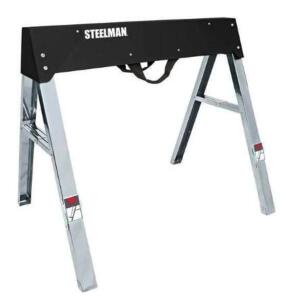 DESCRIPTION: (2) STEEL SAWHORSE BRAND/MODEL: PROTOCOL/67102 INFORMATION: LOAD CAPACITY: 800 LBS/GALVANIZED LEGS RETAIL$: 44.99 EACH SIZE: 35-3/64"L X