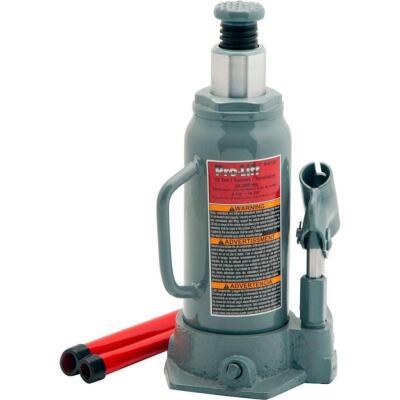 DESCRIPTION: (1) HYDRAULIC SHORTY BOTTLE JACK BRAND/MODEL: PRO-LIFT/B-S120 INFORMATION: CAPACITY: 12 TON/GRAY RETAIL$: 41.95 SIZE: 9-1/2 TO 19"H X 5-1