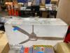 DESCRIPTION: (1) CEILING FAN BRAND/MODEL: SKYHAWK/F749L-BN INFORMATION: BRUSHED NICKEL/WITH LIGHT RETAIL$: 399.95 SIZE: 60"W X 15.75"H QTY: 1 - 2