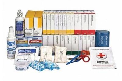 DESCRIPTION: (2) FIRST AID KIT BRAND/MODEL: FIRST AID KIT/90618 INFORMATION: PEOPLE SERVED: 75/447-COMPONENTS RETAIL$: 105.86 EACH SIZE: 8.75"W X 10.6