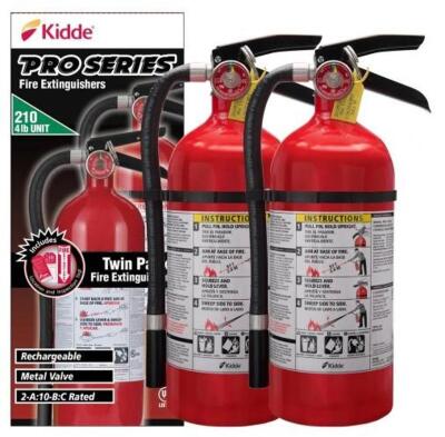 DESCRIPTION: (1) PACK OF (2) FIRE EXTINGUISHER BRAND/MODEL: KIDDE/21029307 INFORMATION: DRY CHEMICAL/SPRAY DISTANCE: 10-15 FOR APPOX 13-15 SECONDS RET