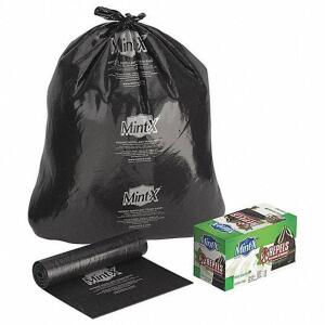 DESCRIPTION: (1) CASE OF (150) RODENT-REPELLENT RECYCLED TRASH BAGS BRAND/MODEL: MINT-X #14X379 INFORMATION: BLACK RETAIL$: $64.02 SIZE: 60 GALLON QTY