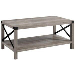 DESCRIPTION: (1) COFFEE TABLE BRAND/MODEL: WALKER EDISON #AF40MXCTGW INFORMATION: GRAY WASH RETAIL$: $157.63 SIZE: 40" QTY: 1