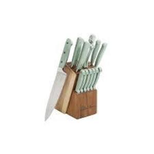 DESCRIPTION: (1) KNIFE SET WITH BLOCK BRAND/MODEL: PIONEER WOMAN #122788.14R INFORMATION: MINT RETAIL$: $37.28 SIZE: 14 PIECE QTY: 1