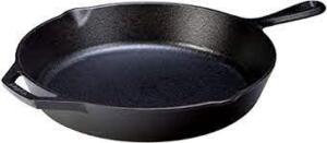 DESCRIPTION: (1) CAST IRON SKILLET BRAND/MODEL: LODGE INFORMATION: BLACK RETAIL$: $27.95 EA SIZE: 12 IN QTY: 1