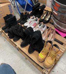 LARGE ASSORTMENT OF SHOES, MENS AND WOMENS