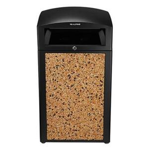 DESCRIPTION: (1) ALL WEATHER TRASH CONTAINER WITH STONE PANELS BRAND/MODEL: ALPINE INDUSTRIES #471-40-STO RETAIL$: $459.00 EA SIZE: 40 GALLON QTY: 1