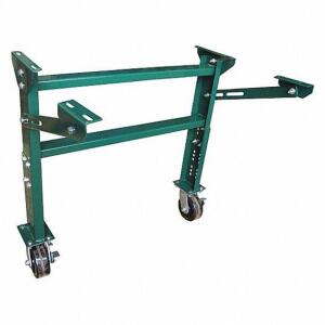 DESCRIPTION: (1) CONVEYOR SUPPORT STAND BRAND/MODEL: GRAINGER #2WJK4 INFORMATION: GREEN RETAIL$: $427.57 SIZE: 1800 LB STAND LOAD CAP QTY: 1