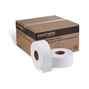 DESCRIPTION: (1) CASE OF (12) ROLLS OF JUMBO TOILET PAPER BRAND/MODEL: COASTWIDE PROFESSIONAL RETAIL$: $41.99 SIZE: 1 PLY 2000 FT ROLL QTY: 1