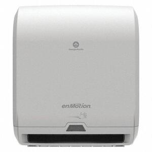 DESCRIPTION: (1) PAPER TOWEL DISPENSER BRAND/MODEL: GEORGIA-PACIFIC #3EB48 INFORMATION: WHITE RETAIL$: $59.08 SIZE: 17.25X14.75X9.5 QTY: 1