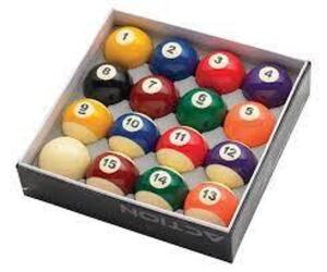 DESCRIPTION: (1) BOX OF ITEMS FOR POOL TABLE BRAND/MODEL: BALLS 2 STICKS AND ONE BRUSH QTY: 1