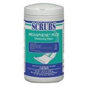 DESCRIPTION: (6) MEDAPHENE PLUS DISINFECTANT WIPES BRAND/MODEL: SCRUBS #96365 RETAIL$: $10.00 EA SIZE: 7X9 QTY: 6