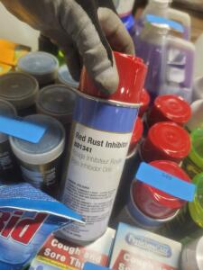 DESCRIPTION: (6) RUST INHIBITOR SPRAY PAINT BRAND/MODEL: CLASS C SOLUTIONS #BD1341 INFORMATION: RED RETAIL$: $12.34 EA SIZE: 12 OZ QTY: 6