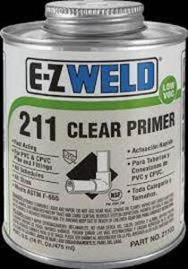 DESCRIPTION: (4) PIPE PRIMER BRAND/MODEL: EZ-WELD 211 #EZ21104 RETAIL$: $13.00 EA SIZE: 21 FL OZ QTY: 4