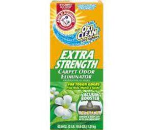 DESCRIPTION: (6) DIRT FIGHTERS CARPET ODOR ELIMINATOR BRAND/MODEL: ARM AND HAMMER PLUS OXICLEAN RETAIL$: $2.19 EA SIZE: 42.6 OZ QTY: 6