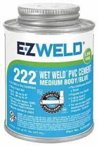 DESCRIPTION: (4) WET WELD PVC CEMENT BRAND/MODEL: EZ WELD 222 RETAIL$: $8.68 EA SIZE: 8 OZ QTY: 4