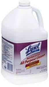 DESCRIPTION: (2) ANTIBACTERIAL ALL PURPOSE CLEANER BRAND/MODEL: PROFESSIONAL LYSOL RETAIL$: $18.05 EA SIZE: 1 GALLON QTY: 2