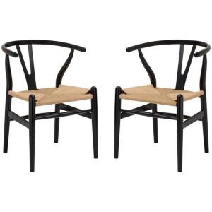 DESCRIPTION: 2PC SET OF WEAVE CHAIR IN BLACK BRAND/MODEL: POLY & BARK RETAIL$: $259.00 QTY: 1