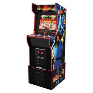 DESCRIPTION: MORTAL KOMBAT MIDWAY LEGACY ARCADE RISER BRAND/MODEL: ARCADE1UP INFORMATION: INCLUDE RISER & LIGHTED MARQUEE RETAIL$: $449.99 QTY: 1