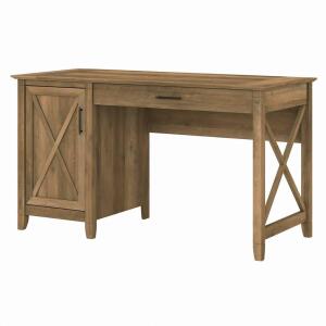 DESCRIPTION: KEY WEST COMPUTER DESK WITH KEYBOARD TRAY AND STORAGE IN RECLAIMED PINE BRAND/MODEL: BUSH FURNITURE RETAIL$: $289.59 SIZE: 23.70"X54.02"X