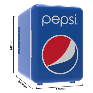 DESCRIPTION: PEPSI PORTABLE 6-CAN MINI FRIDGE BRAND/MODEL: PEPSI RETAIL$: $29.00 QTY: 1