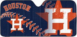 DESCRIPTION: (2) HOUSTON ASTROS CAR SUN SHADE BRAND/MODEL: FANMATS RETAIL$: $19.99 EACH SIZE: 27.5"X58" QTY: 2