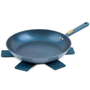 DESCRIPTION: (2) NON-STICK 12.5" FRY PAN WITH STAINLESS STEEL BASE IN BLUE BRAND/MODEL: THYME & TABLE RETAIL$: $18.92 EACH QTY: 2