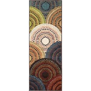 DESCRIPTION: BRIGHT DOTTED CIRCLES INDOOR RUNNER RUG BRAND/MODEL: BETTER HOMES & GARDENS RETAIL$: $28.61 SIZE: 22"X60" QTY: 1