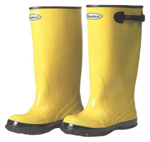 DESCRIPTION: 17" YELLOW PVC SLICKER OVERBOOTS BRAND/MODEL: ONGUARD RETAIL$: $30.34 SIZE: 13 QTY: 1