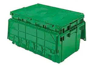 DESCRIPTION: 100 LB. GREEN POLYETHYLENE ATTACHED-LED CONTAINER BRAND/MODEL: AKRO-MILS RETAIL$: $86.51 SIZE: 27.1"X16.9"X12.5" QTY: 1