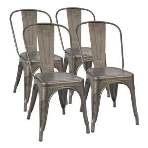 DESCRIPTION: 4CT SET OF BISTRO DINING CHAIRS IN GUNMETAL BRAND/MODEL: WALNEW RETAIL$: $142.99 QTY: 1